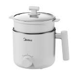 美的（Midea）電煮鍋 宿舍小電鍋 電蒸鍋 學(xué)生寢室一體泡面小火鍋 多功能鍋 XZE1613 1.7L 配蒸籠【國家補(bǔ)貼】
