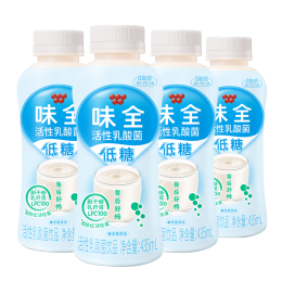 WEICHUAN 味全 低糖活性乳酸菌原味 435ml*4 800億活性菌 飲品飲料