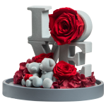 SEEROSE 永生花玫瑰熊公仔 LOVE-相濡以沫
