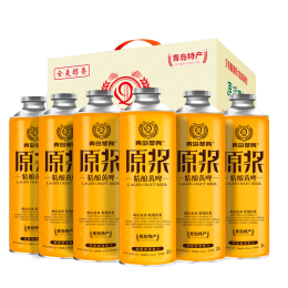 Royal Magic 嶗邁 麥公子青島特產(chǎn)精釀原漿啤酒 整箱禮盒裝 大桶裝扎啤 青島琴鷗1000mL*6桶 黃啤禮盒
