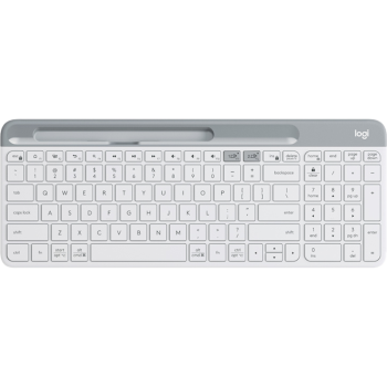 罗技（Logitech） K580键盘无线蓝牙超薄静音轻音键盘 办公手机平板ipad台式电脑键盘 超薄键盘-芍药白