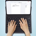 Smorss iPad Air 3 皮質(zhì)鍵盤平板保護套 黑色