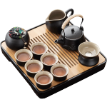 京東京造 黑陶提梁壺茶具套裝 12件套