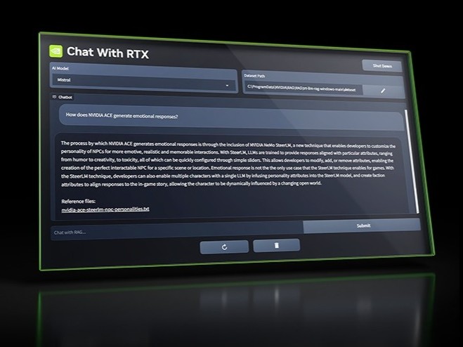 英伟达Chat with RTX聊天机器人，不用连接即可使用AI