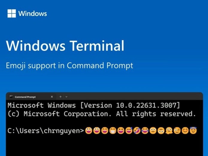 微软 Win11 四月更新增强 Terminal 终端应用：支持输入表情符号