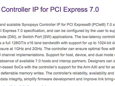 新思科技宣布用于HPC-AI芯片设计的PCIe 7.0 IP