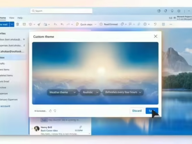 微软Outlook邮件应用引入AI主题，提高用户个性化