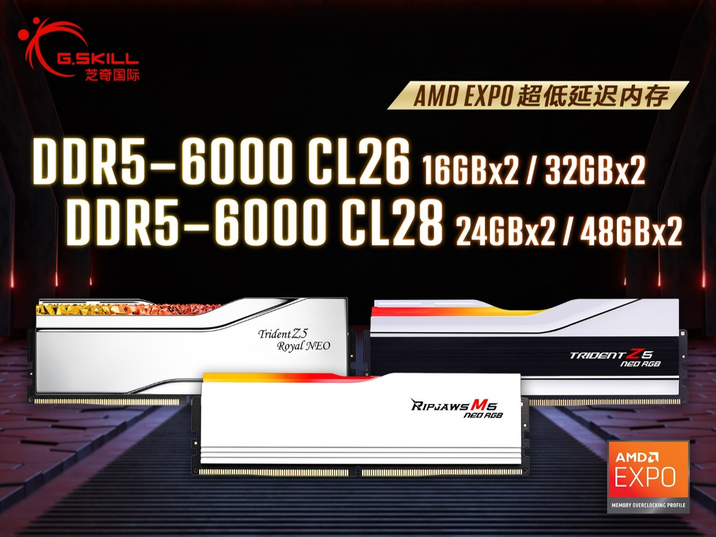 芝奇推出DDR5-6000 CL26 & C28低延迟内存套装