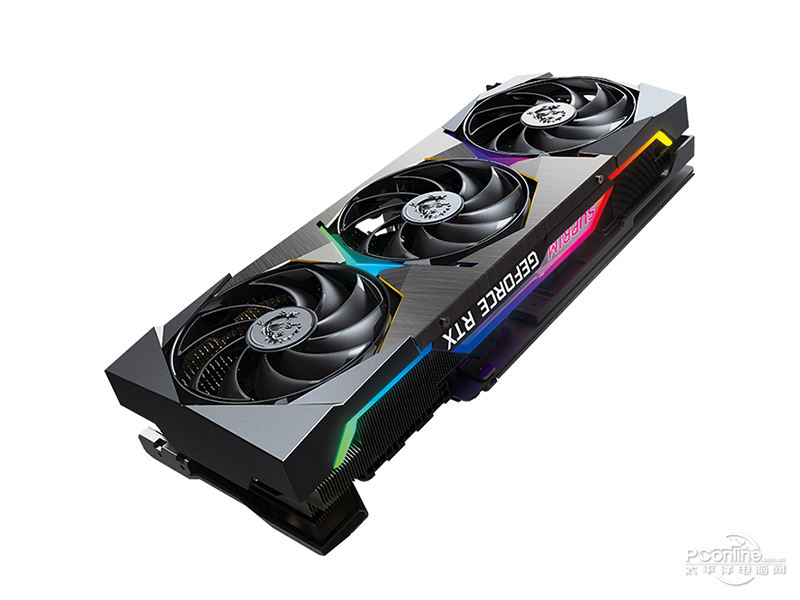 微星超龙 GeForce RTX 3080 SUPRIM X 12G LHR 45度正面