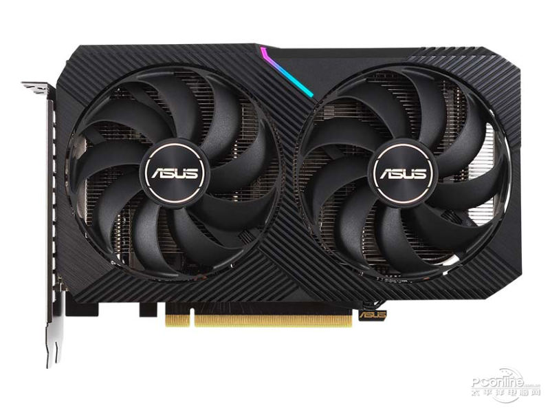 华硕DUAL GeForce RTX3050-O8G正面