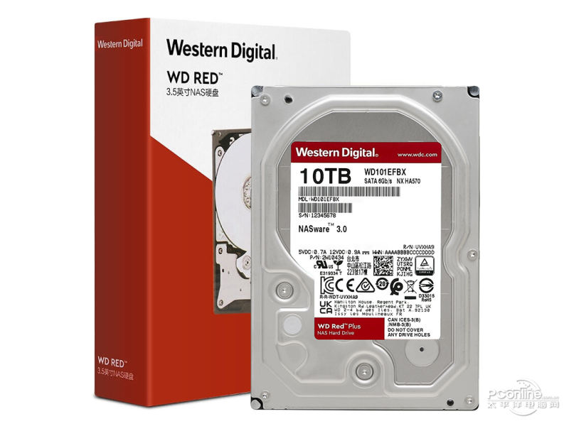 西部数据红盘Plus 10TB 256M SATA3硬盘(WD101EFBX) 主图