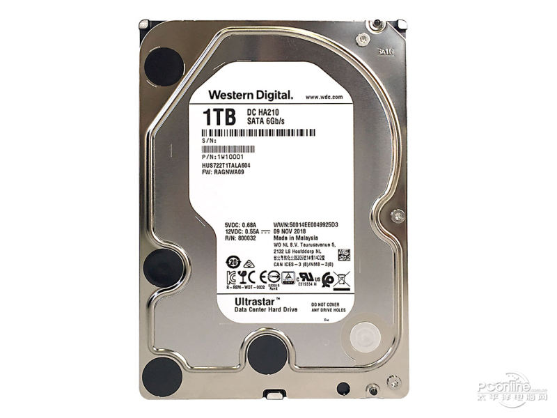 西部数据Ultrastar DC HA210 1TB 128M SATA 硬盘(HUS722T1TALA604) 主图