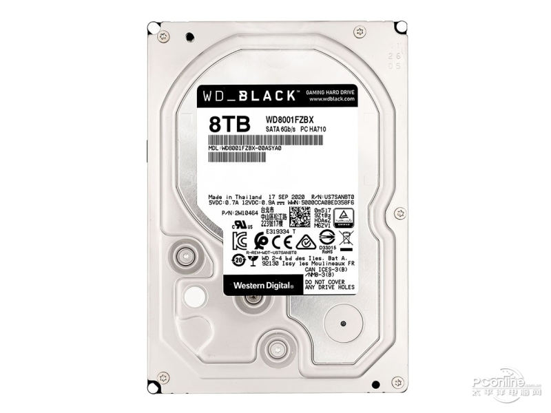 西部数据黑盘 8TB 256M SATA 硬盘(WD8001FZBX) 主图