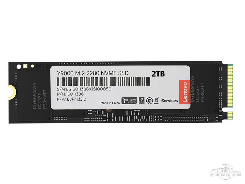 联想Y9000 2TB M.2 NVMe SSD 正面