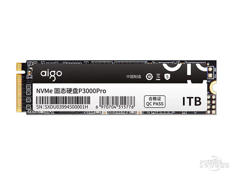 aigo P3000 Pro 1TB M.2 SSD 正面