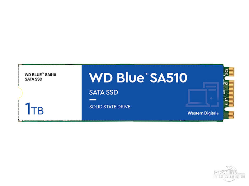 西部数据WD Blue SA510 1TB SATA M.2 SSD正面