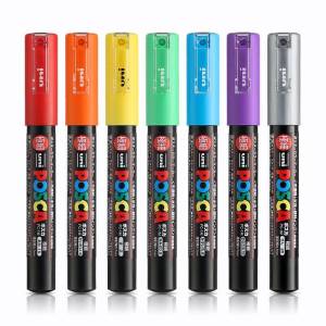 三菱（uni）马克笔套装8色（极细）彩色记号笔广告笔涂鸦笔POSCA PC-1M