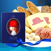 红帽子曲奇饼干168.6g20枚蓝铁礼盒日本进口零食满月酒节日员工福利团购