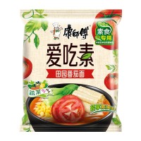 康师傅方便面 爱吃素 田园番茄面 82.5g*5袋 素食方便面 泡面袋装 速食