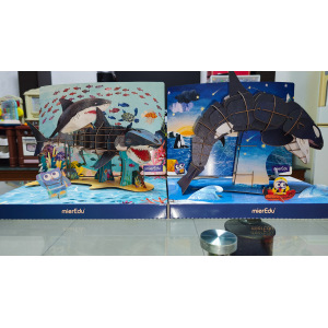 #聚超值双11征文#澳米优 3D可动全纸拼图 虎鲸+大白鲨