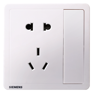 西门子（SIEMENS） 墙壁开关插座面板 致典系列雅白色 五孔插座带开关