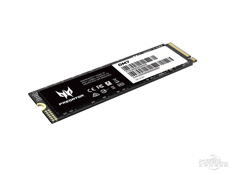 宏碁掠夺者GM7 2TB M.2 SSD45度前视