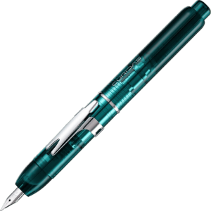 白金（PLATINUM）PKN-7000 CURIDAS按压式按动钢笔练字文具钢笔套装商务男 绿色 M尖中字