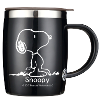 史努比（SNOOPY）保温杯 带手柄不锈钢办公保温杯水杯可爱杯子情侣杯 DP-5002 420ML 白色
