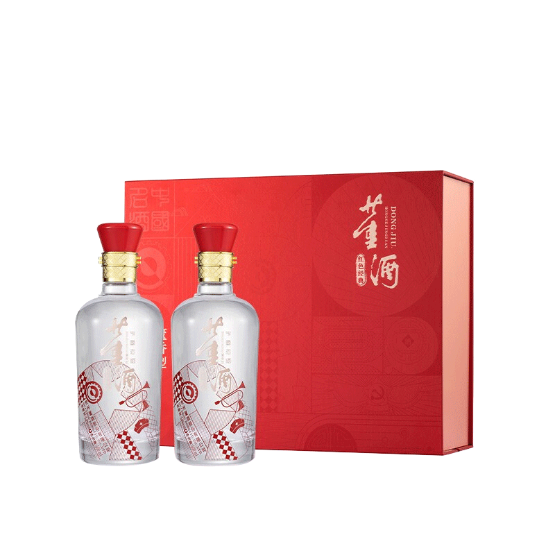 董酒红色经典董香型白酒54度500ml2礼盒装