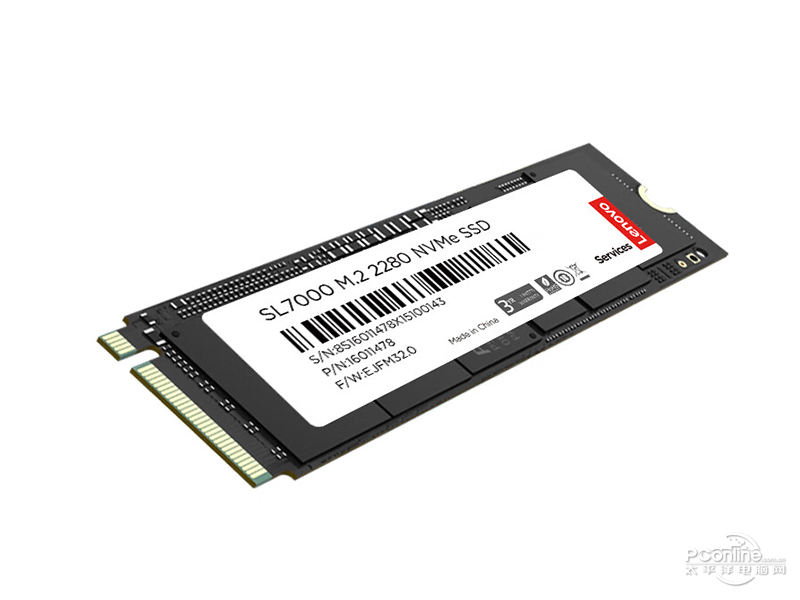 联想SL7000 512GB M.2 SSD45度前视