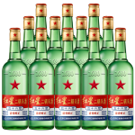 红星 二锅头 绿瓶大二 56度 500mL*12瓶 整箱 清香型（送100ml×2小酒）