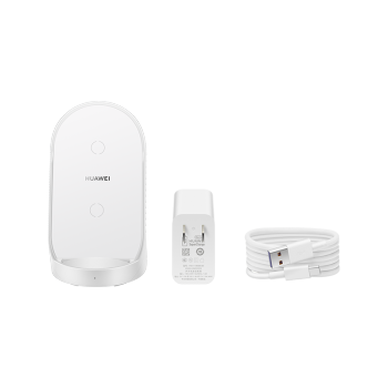 华为超级快充立式无线充电器(Max50W)含Max66W有线充电器 适配华为三折叠屏手机/Pura 70 珍珠白CP62RP
