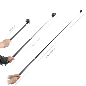 TELESIN(泰迅)碳纤维自拍杆适配GoPro12 11自拍杆大疆action4 3手持杆insta360 acepro运动相机三脚架 【一代】2.7米碳纤维自拍杆