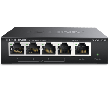 TP-LINK 5口千兆PoE交换机 4口PoE非网管交换机 监控网络网线分线器 企业级交换器 分流器 TL-SG1005P