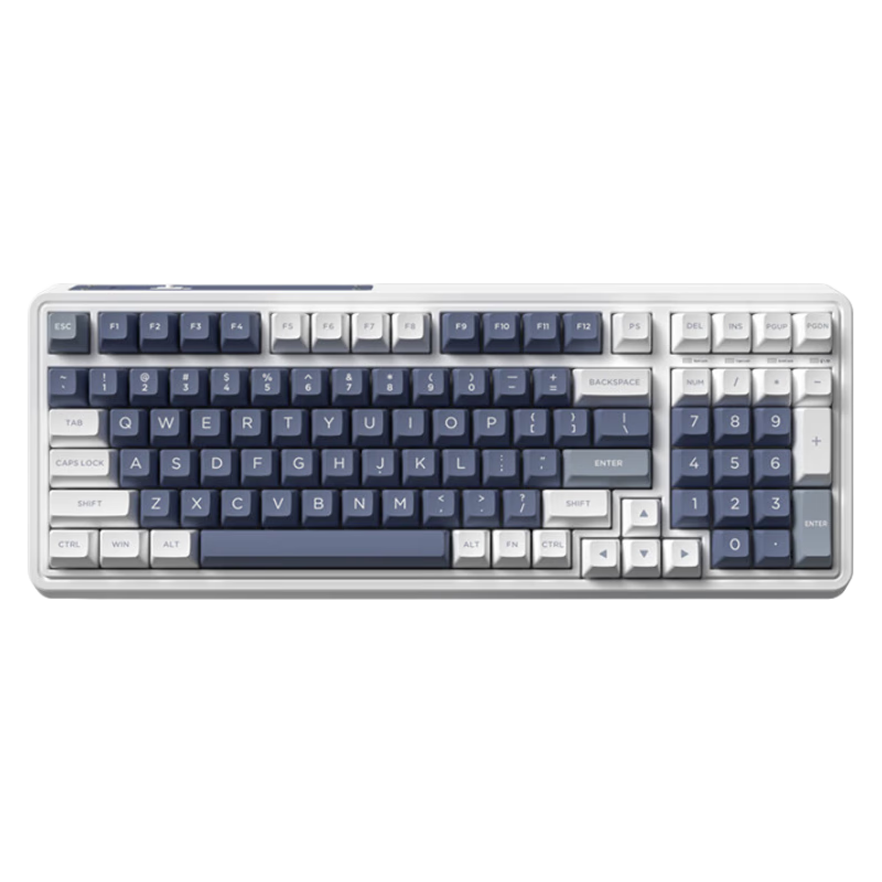 腹灵CMK99蓝牙/2.4G/无线三模客制化机械键盘游戏办公热插拔RGB灯光TTC快银虎轴 三模FSA球帽版-全键可换轴-冰川蓝 TTC-金粉轴V2