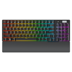 RK96有线/无线2.4G/蓝牙三模机械键盘96键ABS二色注塑键帽全键无冲热插拔轴RGB灯光电脑游戏键盘黑色红轴