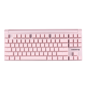 樱桃（CHERRY）MX8.0 G80-3880HYAEU-9粉 机械键盘 有线游戏键盘 七夕情人节 87键单色背光 粉色 樱桃红轴