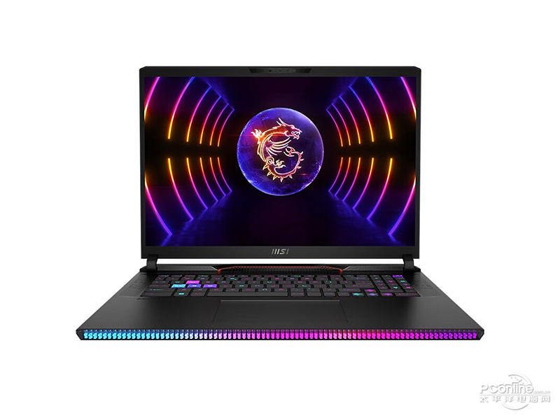 msi微星泰坦GE78 HX(酷睿i9-13980HX/64GB/2TB/RTX4080/2.5K/240Hz) 前视