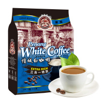 马来西亚进口槟城咖啡树原味特浓白咖啡三合一速溶咖啡粉600g袋装