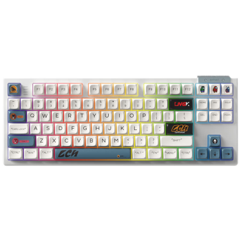 Darmoshark 达摩鲨 K6 三模无线机械键盘TOP结构87键 键盘RGB音乐律动全键可插拔轴 K6白色-佳达隆G银PRO2.0