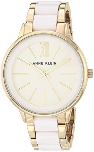 anne klein 安妮·克莱因 女士树脂手链手表,white/gold,均码