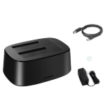 绿联 移动硬盘盒底座2.5/3.5英寸USB3.0 SATA台式笔记本机械固态ssd外置硬盘盒子 双盘位