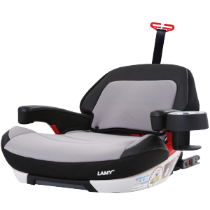 LAMY儿童安全座椅增高垫3-12岁宝宝坐垫车载简易便携汽车用ISOFIX接口 典雅灰