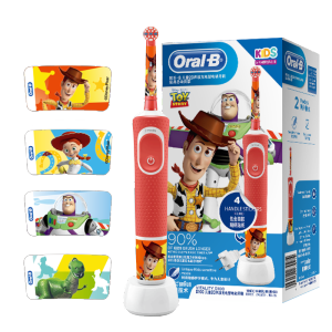 欧乐B儿童电动牙刷 3-7岁乳牙期专用护齿乳牙刷 玩具总动员/皮克斯（图案随机）D100K kids 日常清洁