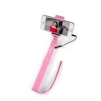 Fotopro 富图宝 QP-520 粉色 线控手机自拍伸缩迷你自拍杆 便携支架 自拍脚架