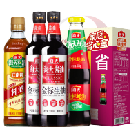 海天 金标系列 锦鲤派礼盒  金标生抽500ml*2蚝油530g料酒450mL