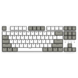 DURGOD 杜伽87/104键笔记本电脑PBT键帽机械键盘全键无冲（办公游戏电竞吃鸡键盘） TAURUS K320天然白 樱桃轴 无光 银轴