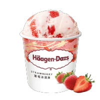 哈根达斯（Haagen-Dazs）【杨幂同款】经典草莓口味大桶冰淇淋473ml 家庭装