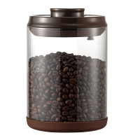 安扣（ANKOU） 可排气玻璃咖啡豆保存罐咖啡粉防潮密封罐 玻璃350ml