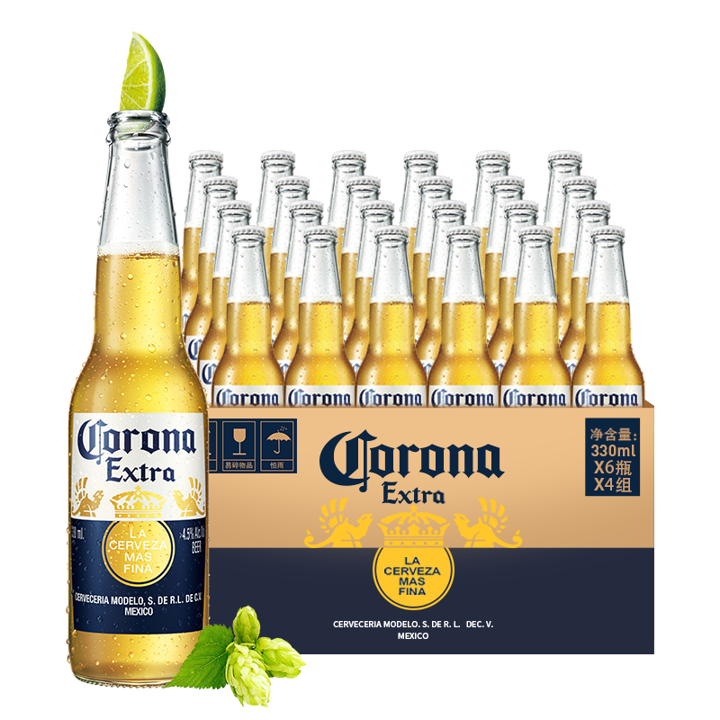科罗娜(corona)啤酒 corona 科罗娜 特级啤酒 330ml*24瓶 墨西哥风味